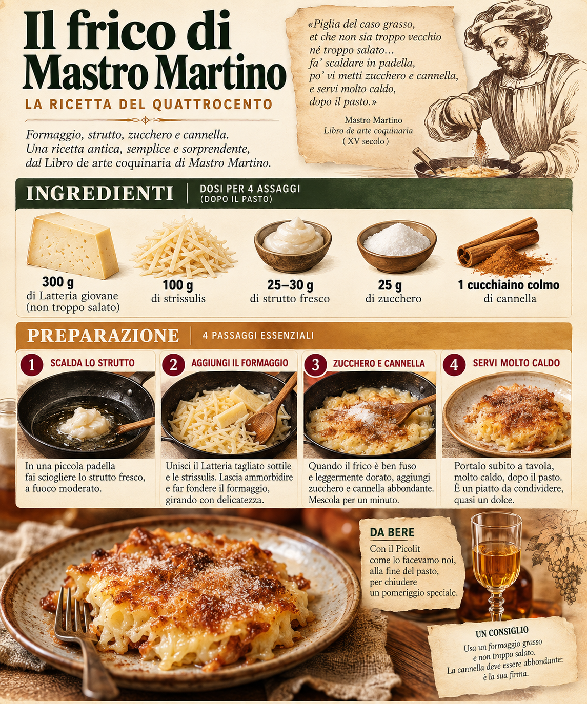 Infografica del frico di Mastro Martino